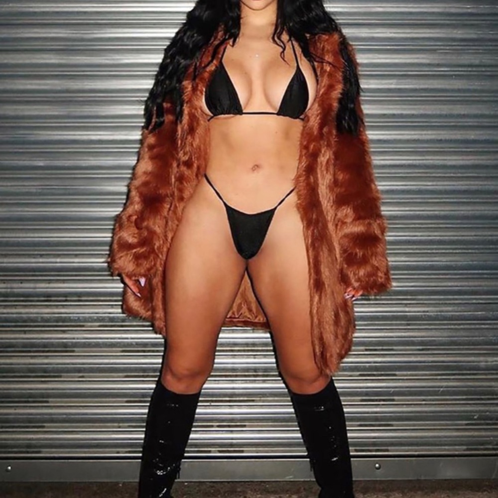 chic faux fur jacket, never been worn
